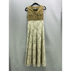Vintage Y2K Limited EXP Express Women's Green Sleeveless Jean Maxi Dress Size 4